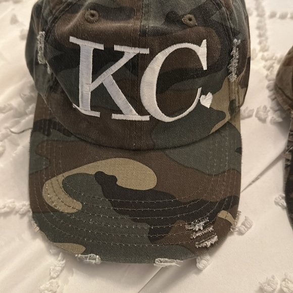 Lot of 2 Kansas City camouflage hats KC camo baseball style hats nice!kC Royals